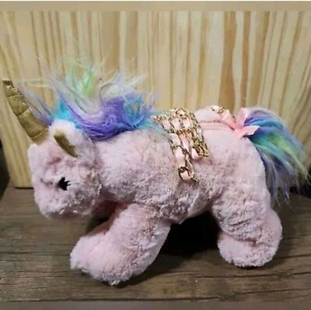 Unicorn pink Plush Purse Child 11 X 7" Toby Co Stuffed Animal Gift